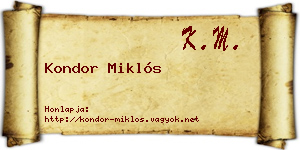 Kondor Miklós névjegykártya